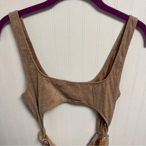 Skims Woman’s Metallic Sienna Cutout Onepiece Swimsuit Large - Picture 2 of 10